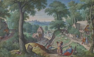 Hans Bol - L\'apparition de l\'ange devant Agar