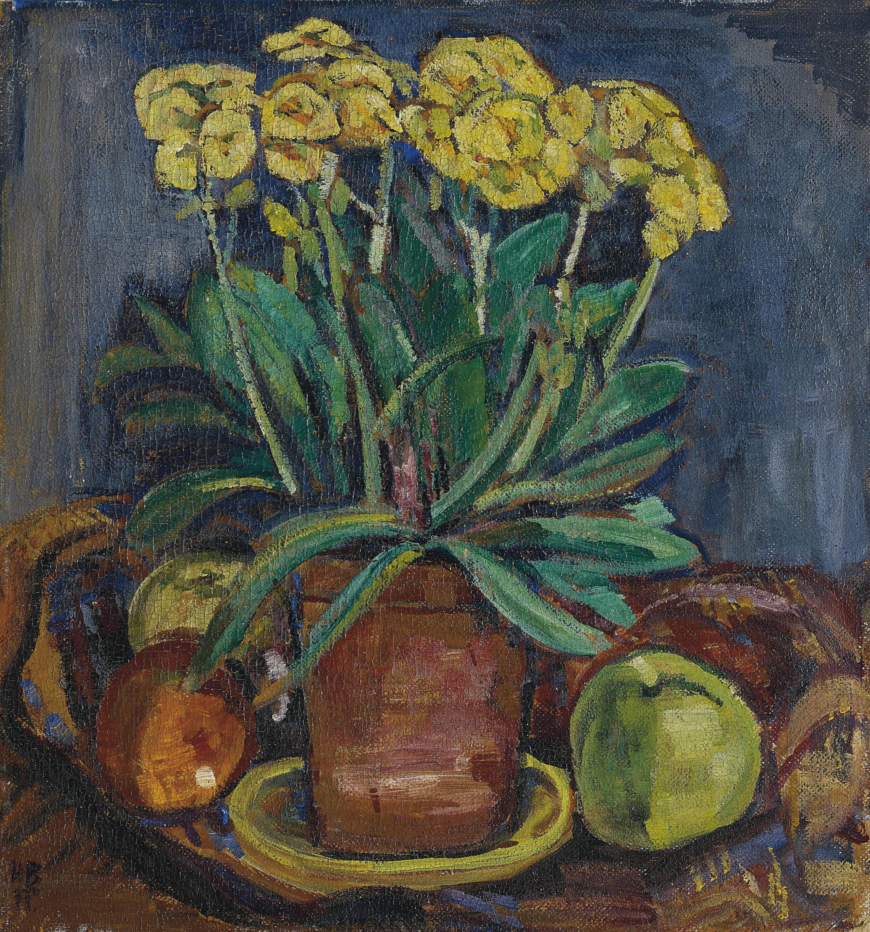 Hans Brühlmann - Primelstock und Äpfel, 1911