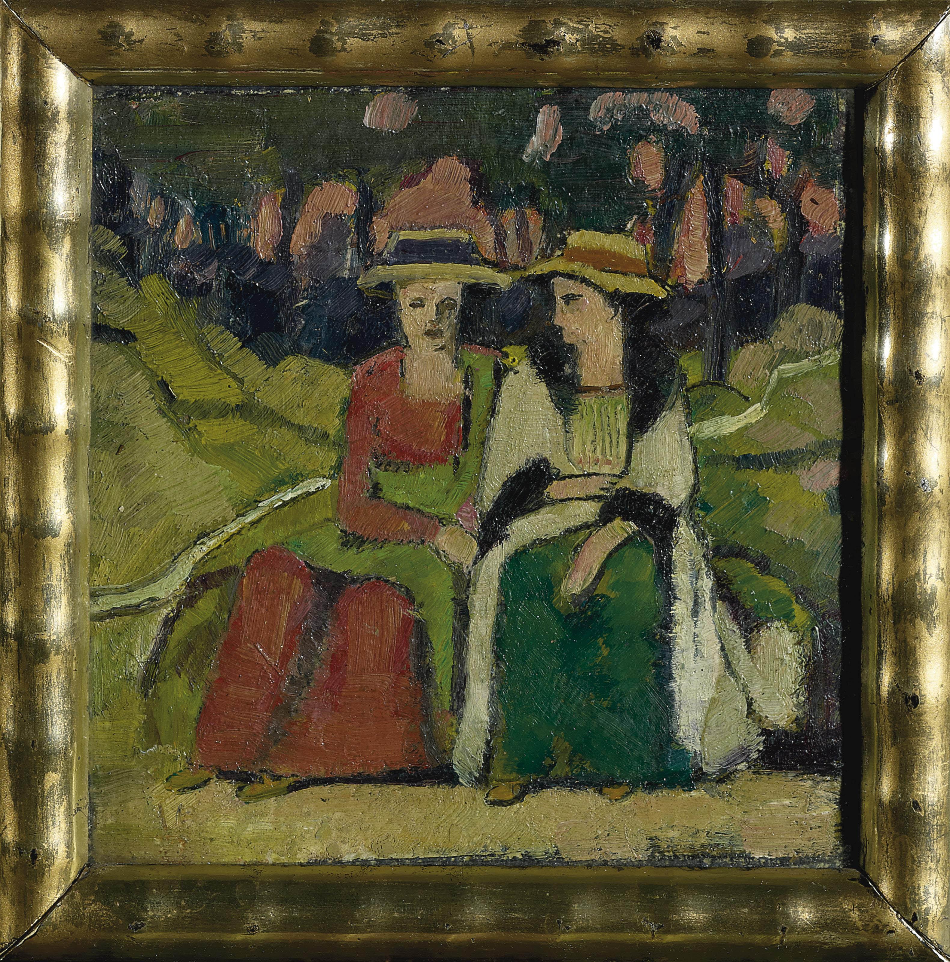 Hans Brühlmann - Zwei Frauen auf einer Bank