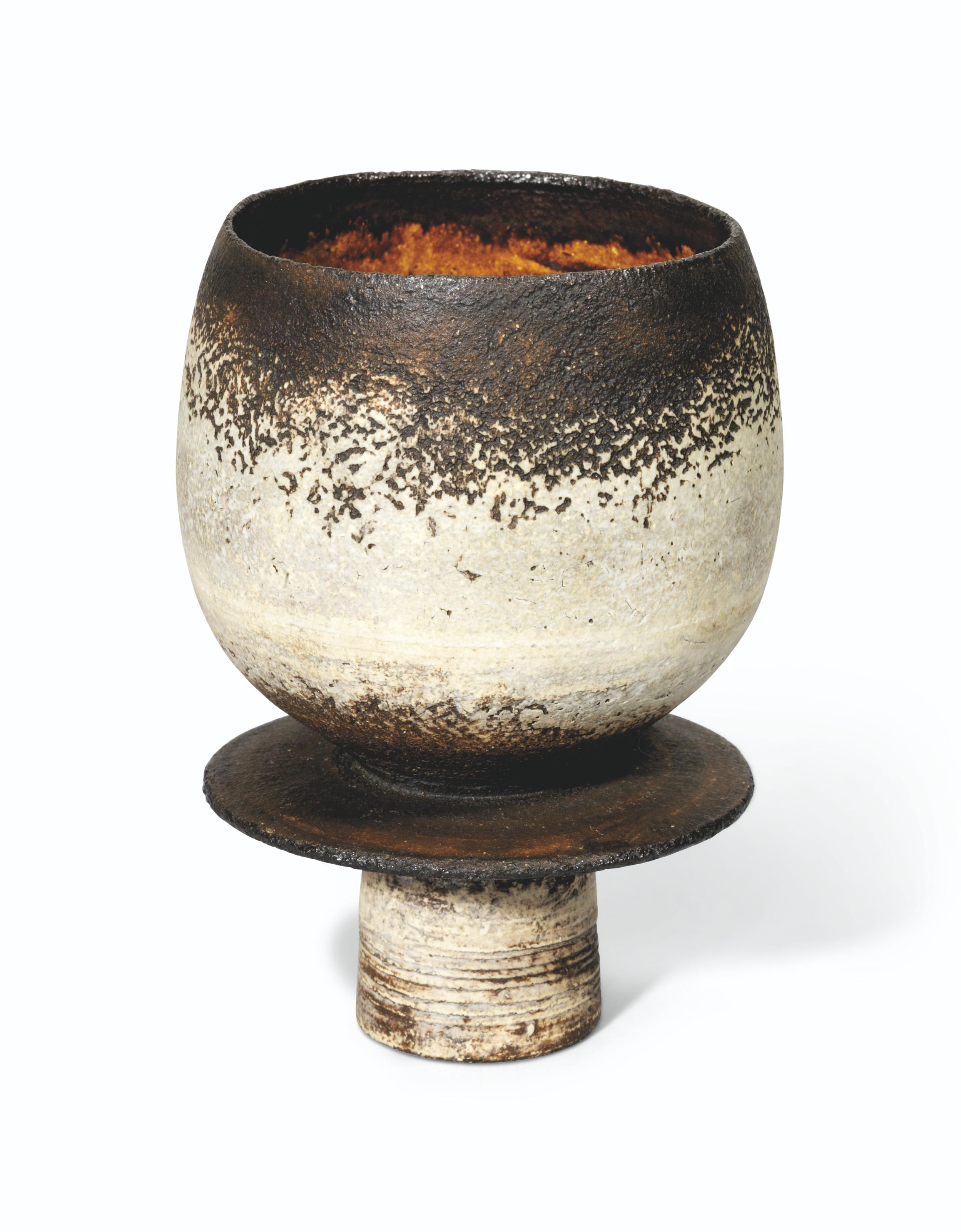Hans Coper - Composite pot on foot with central disc