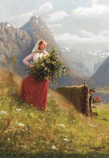 Hans Dahl - The Flower Gatherer