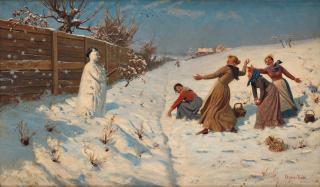 Hans Dahl - Throwing snowballs