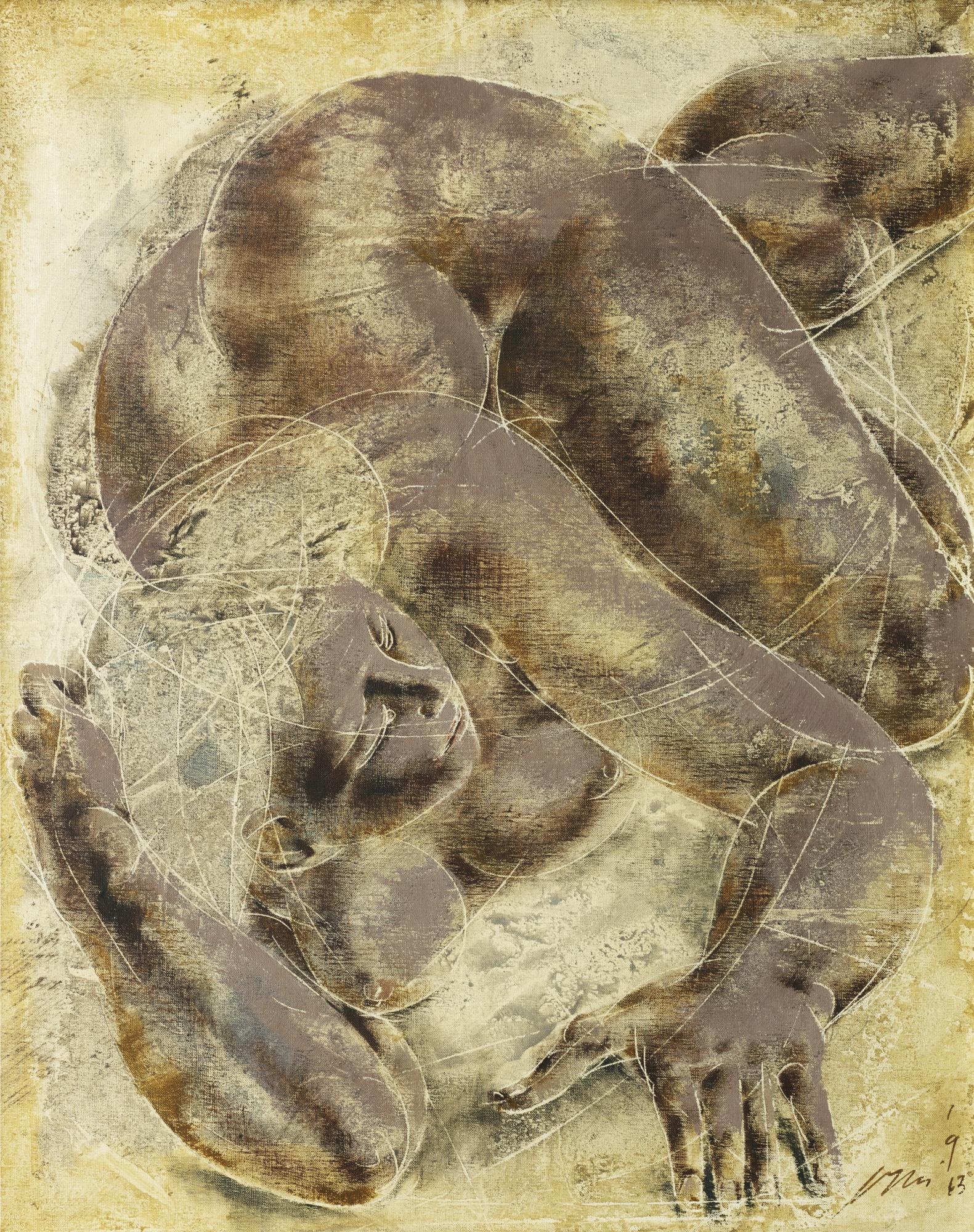 Hans Erni - Liegendes Mädchen, 1963