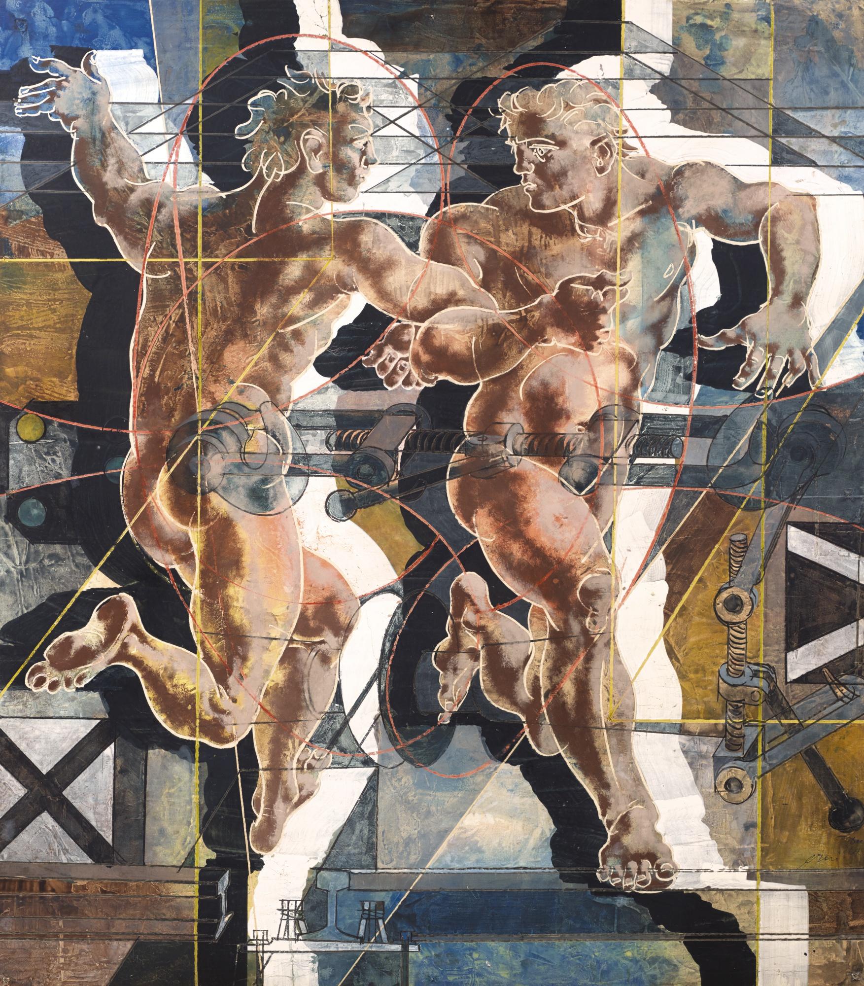 Hans Erni - Zwei Männliche Akte, 1964