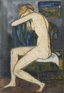 Hans Ernst Brühlmann - Akt Mit Gesenktem Kopf, 1911