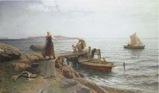 Hans Frederik Gude - Morning By The Coast