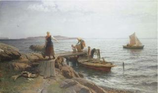 Hans Frederik Gude - Morning By The Coast