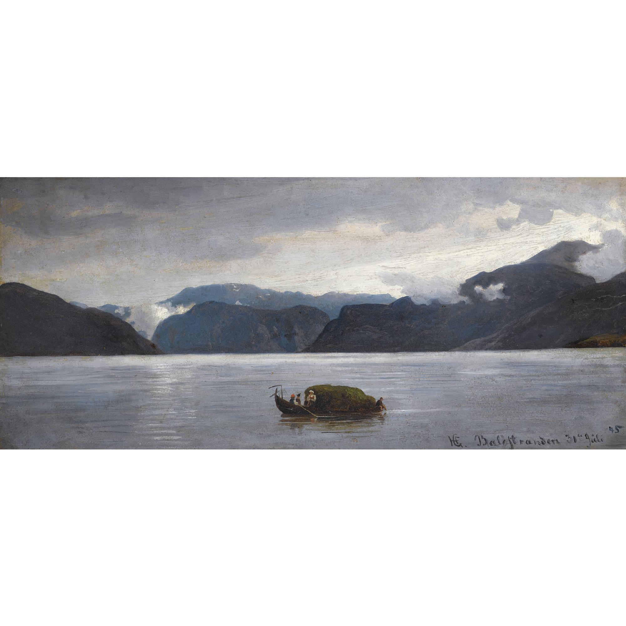 Hans Gude - Norwegian fra Balestrand (View From Balestrand)
