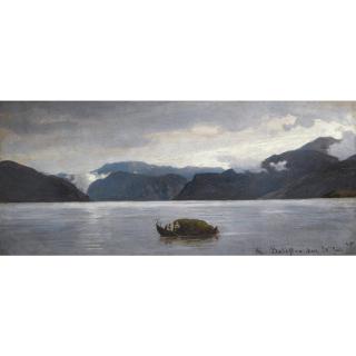 Hans Gude - Norwegian fra Balestrand (View From Balestrand)