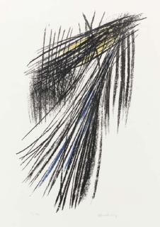 Hans Hartung - Noir sur fond gris