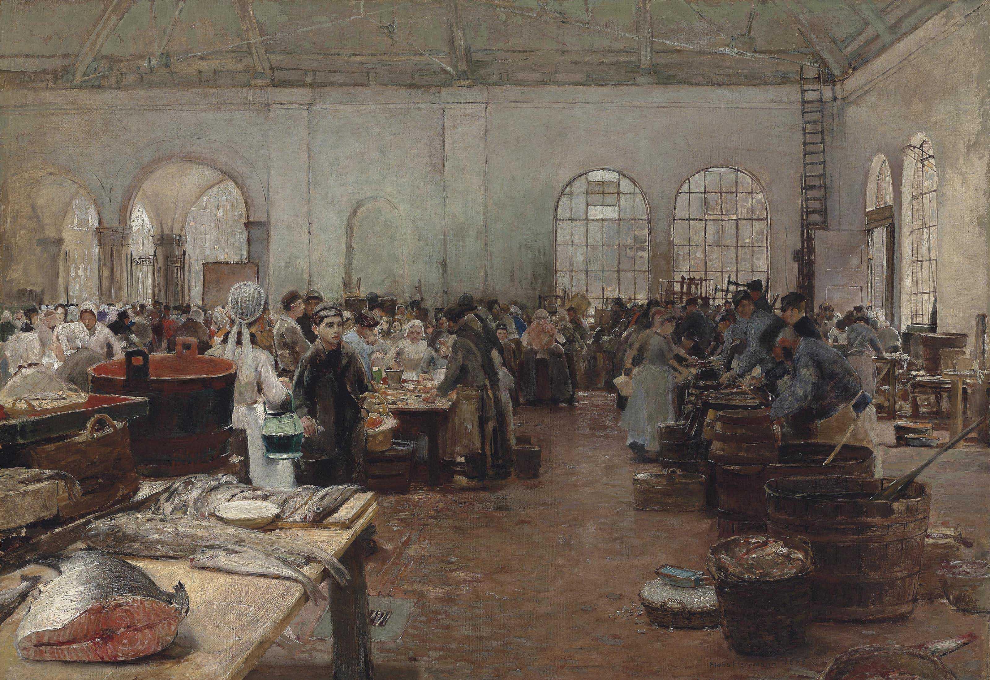 Hans Hermann - The fish market, Amsterdam