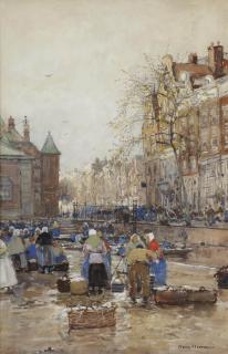Hans Herrmann - Activities at the Geldersekade with the Waag beyond, Amsterdam