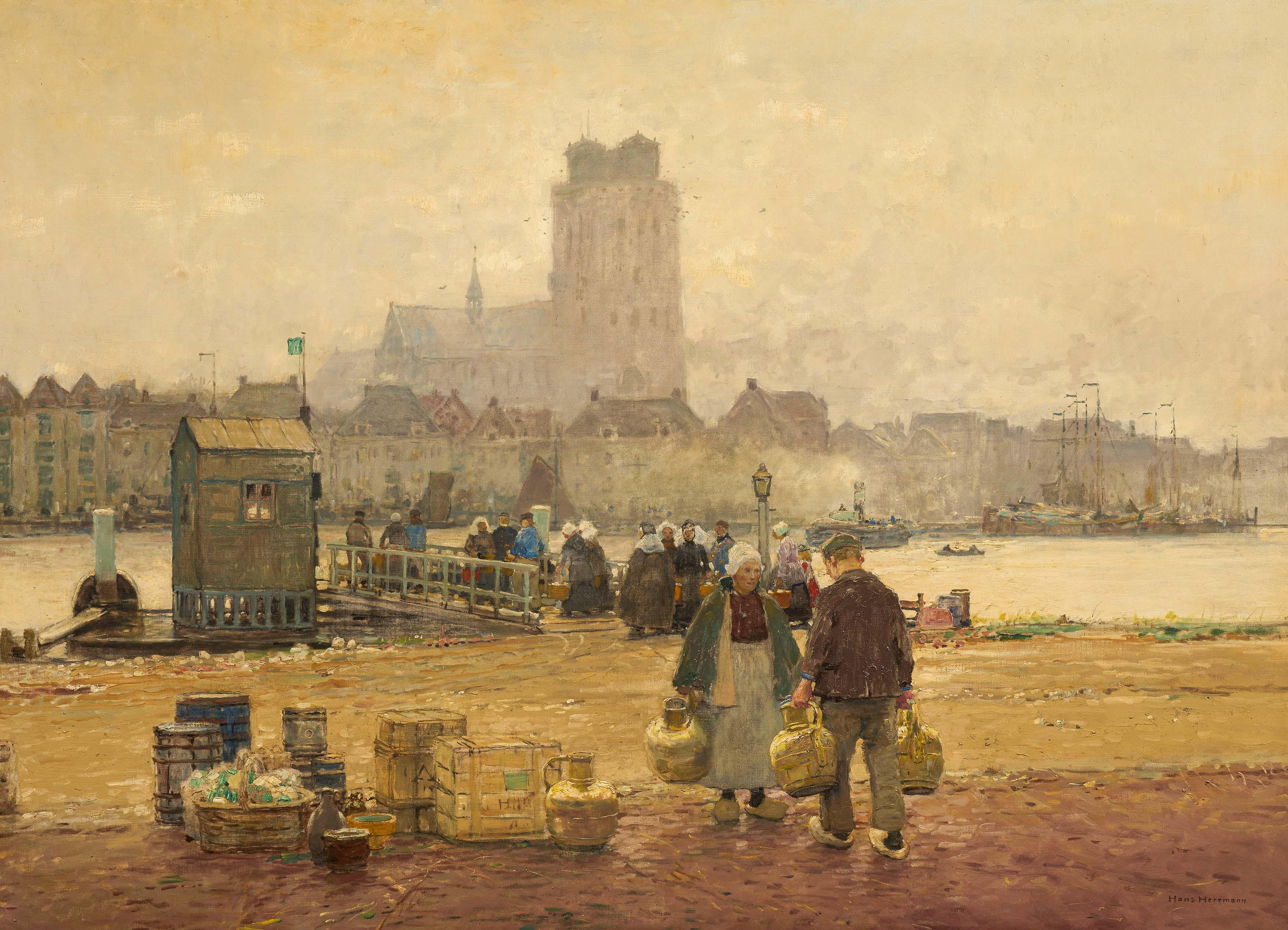 Hans Herrmann - Am Fähranleger in Dordrecht.