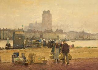 Hans Herrmann - Am Fähranleger in Dordrecht.