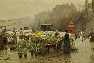 Hans Herrmann - Blumenmarkt in Holland.