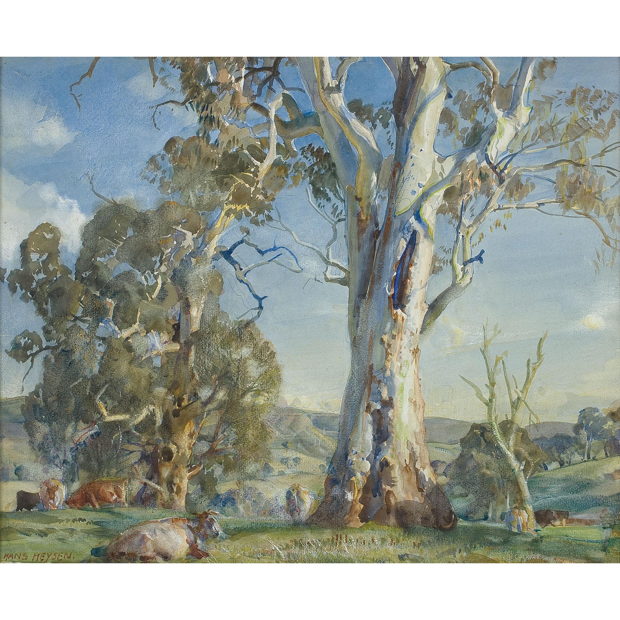 Hans Heysen - Australian Woodside Pastoral