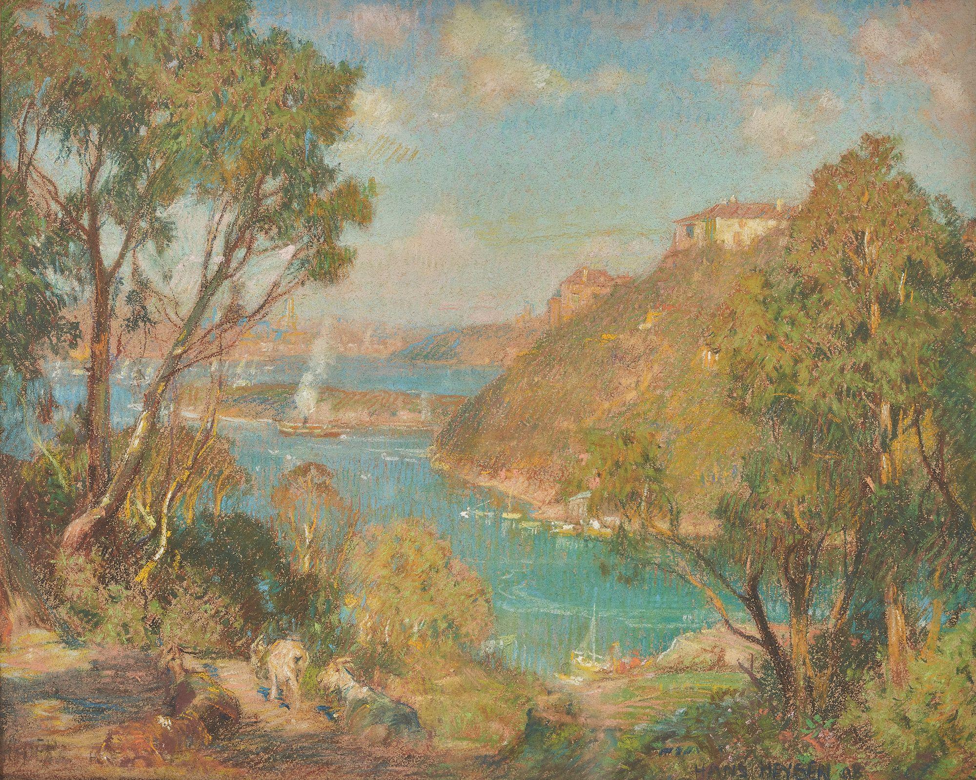 Hans Heysen - Goats Grazing On The Foreshore At Mosman, 1908