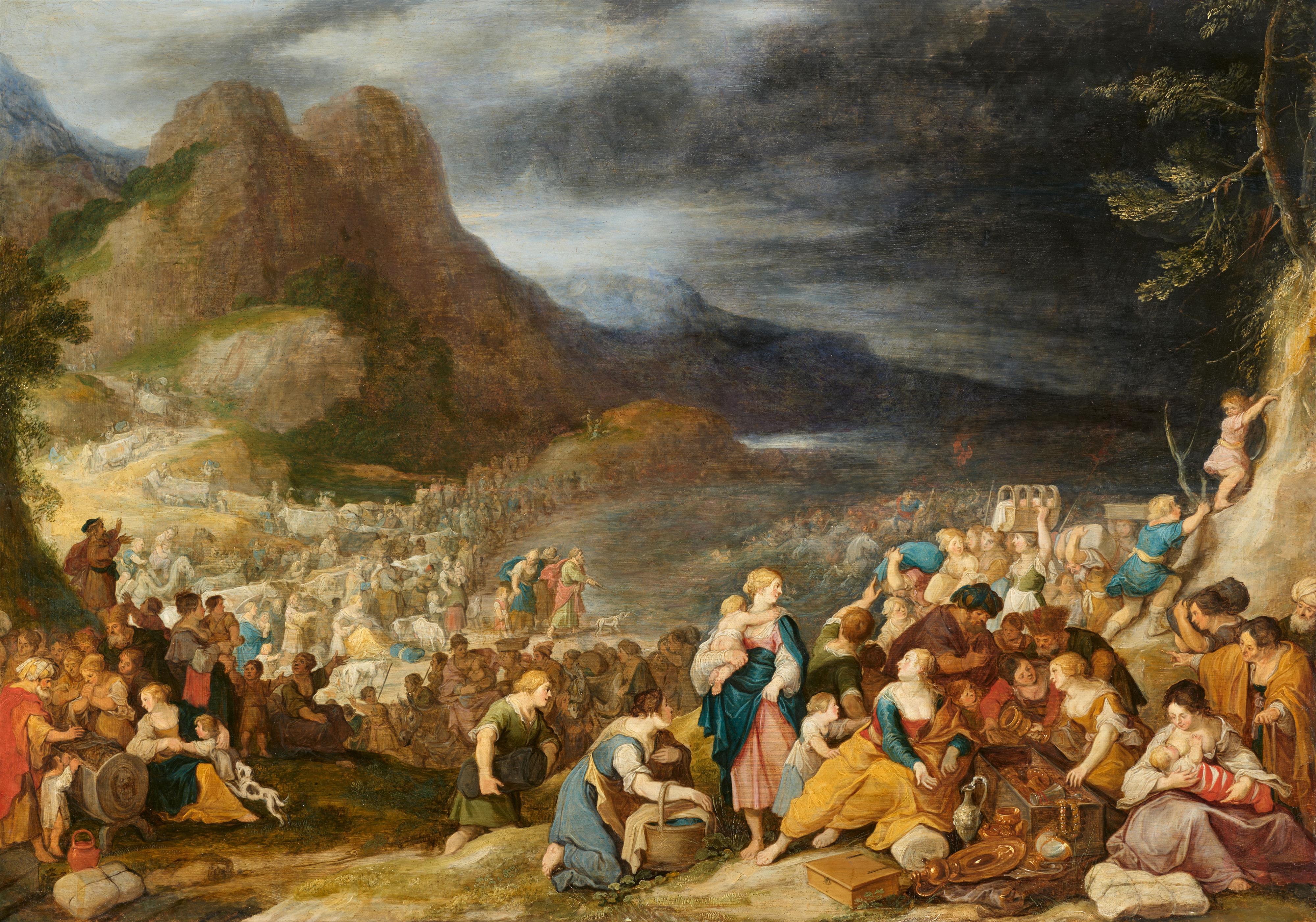 Hans III. Jordaens - Die Überquerung des Roten Meers (Exodus 14:21-26)