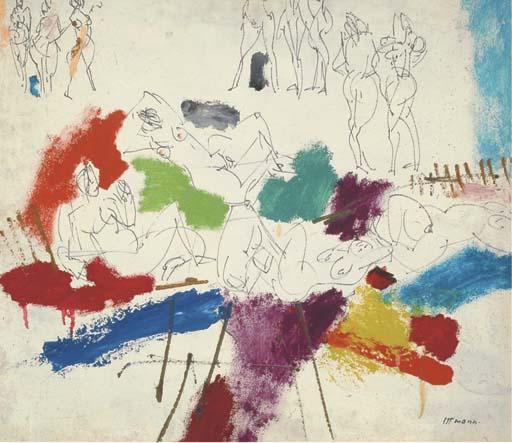 Hans Ittmann - Het naakt strand (recto) - composition (verso)