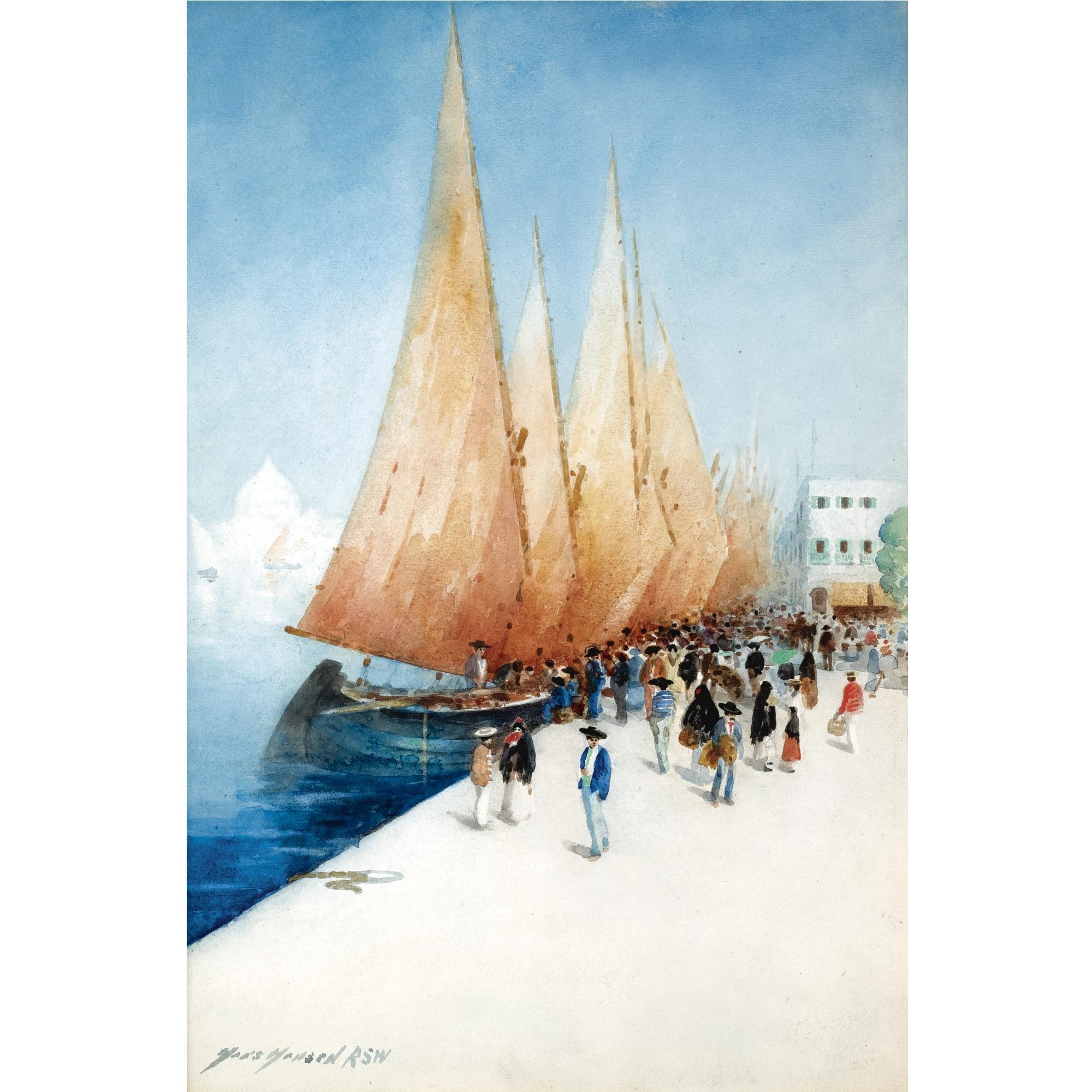 Hans Jacob Hansen - Fishing Boats, Seville