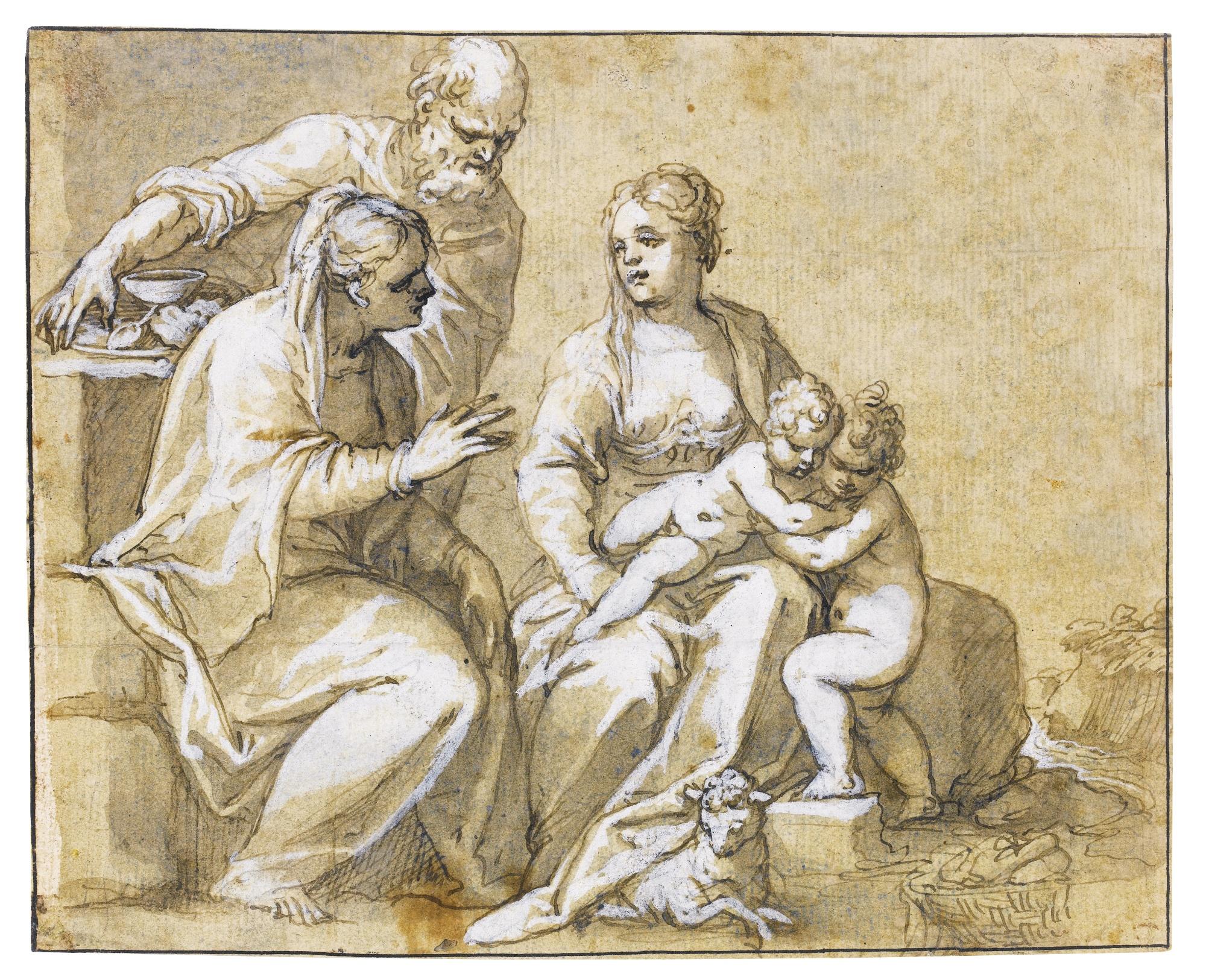 Hans Johann Rottenhammer The Elder - The Virgin And St. Anne With The Christ Child And St. John The Baptist