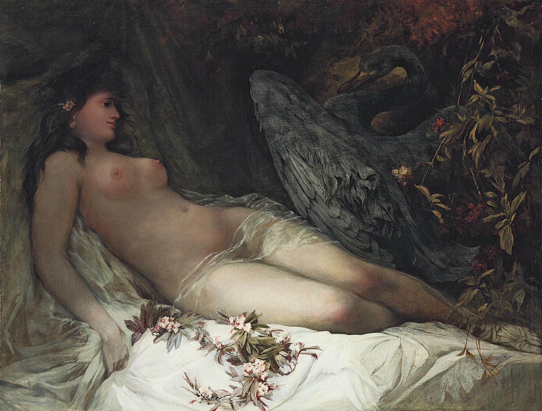 Hans Makart - Leda and the Swan