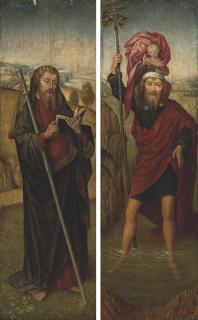 Hans Memling - The wings of a triptych: Saint Christopher; and Saint James the Greater