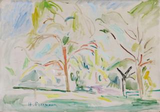 Hans Purrmann - Bodenseelandschaft mit Bäumen