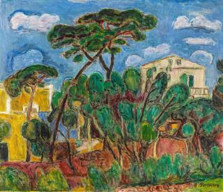 Hans Purrmann - Häuser umgeben von Pinien