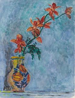 Hans Purrmann - Stilleben mit Orchideen