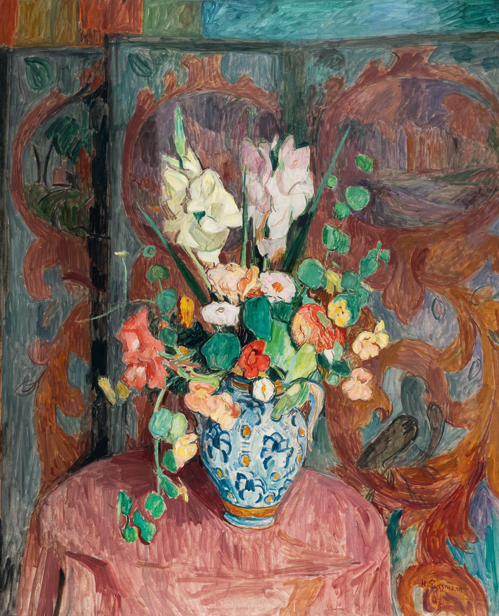 Hans Purrmann - Stillleben mit Gladiolen und Kapuzinerkresse