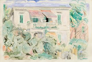 Hans Purrmann - Villa mit Balkon und Markisen (Castiglioncello)