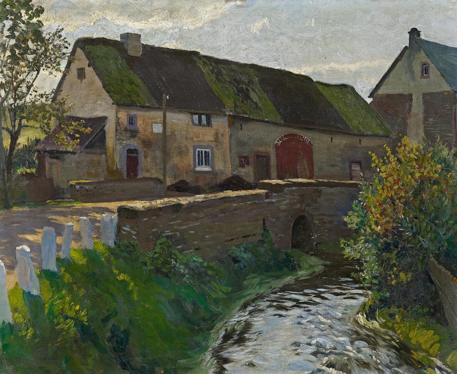 Hans Richard von Volkmann - Dorfansicht mit Bach