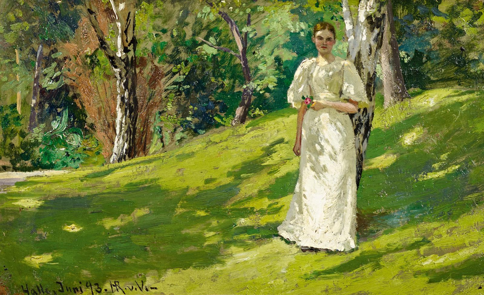 Hans Richard von Volkmann - Figurenstudie im Park.