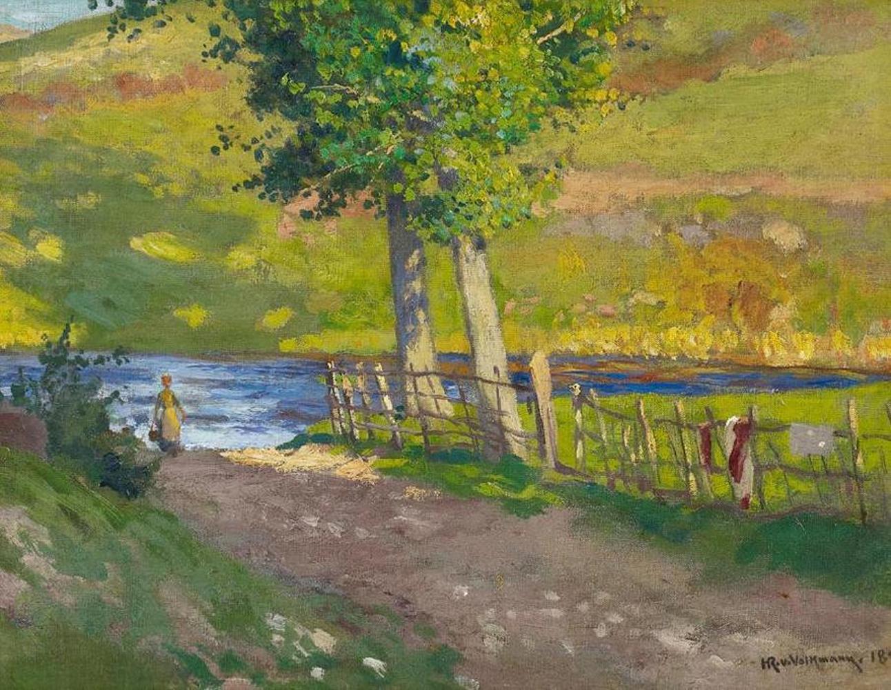 Hans Richard von Volkmann - Sommerliche Flusslandschaft