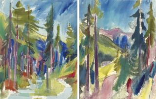 Hans Rohner - Expressionistische Waldlandschaften Im Gebirge Expressionistic Forest-Scapes In The Mountains