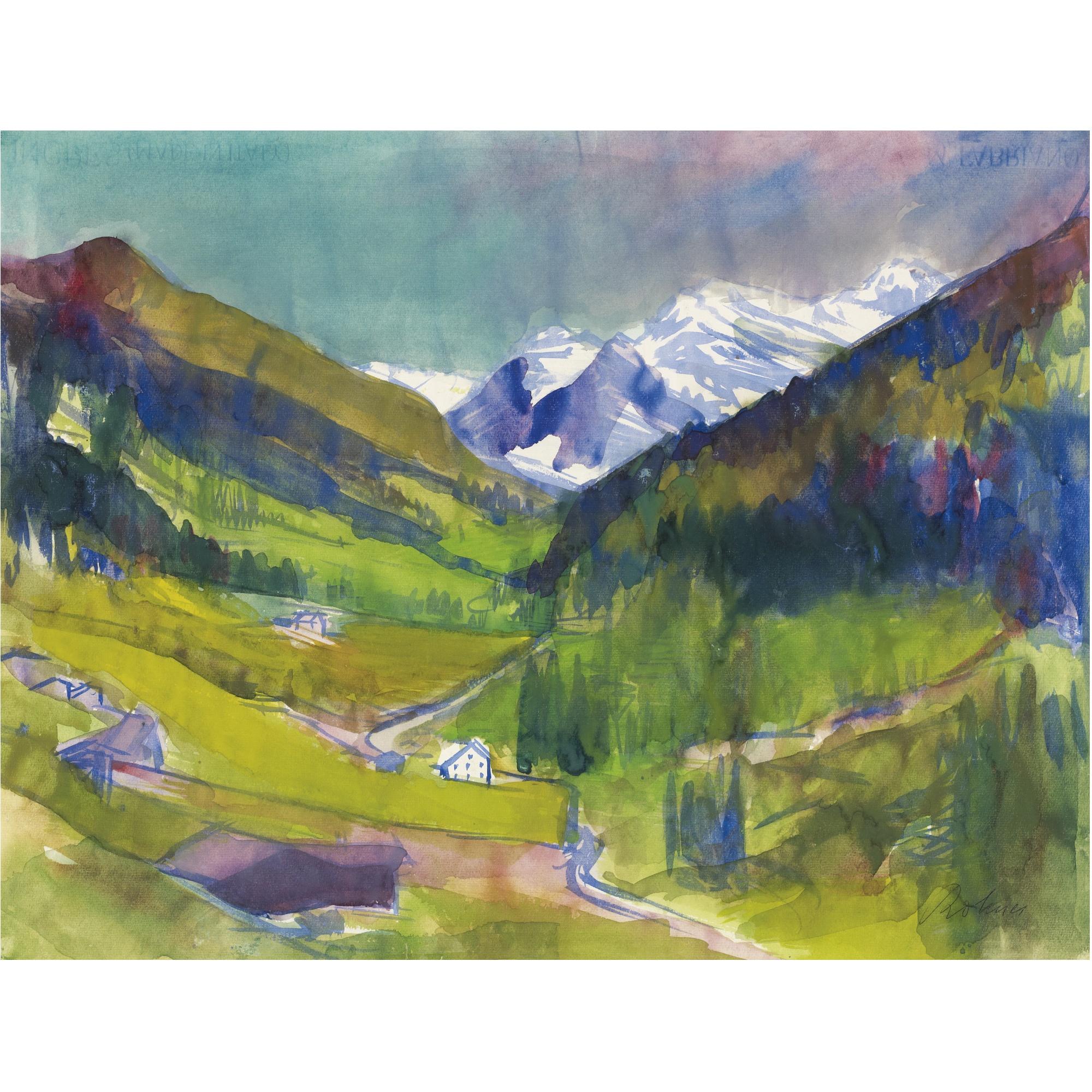 Hans Rohner - Sertigtal Sertigtal Bündner Dorf Village In The Grisons