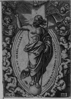 Hans Sebald Beham - Christus auf der Weltenkugel.