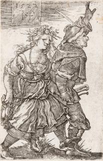 Hans Sebald Beham - Das tanzende Bauernpaar.