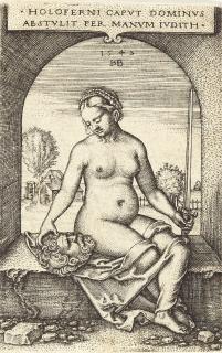 Hans Sebald Beham - Judith, im Fensterbogen sitzend.