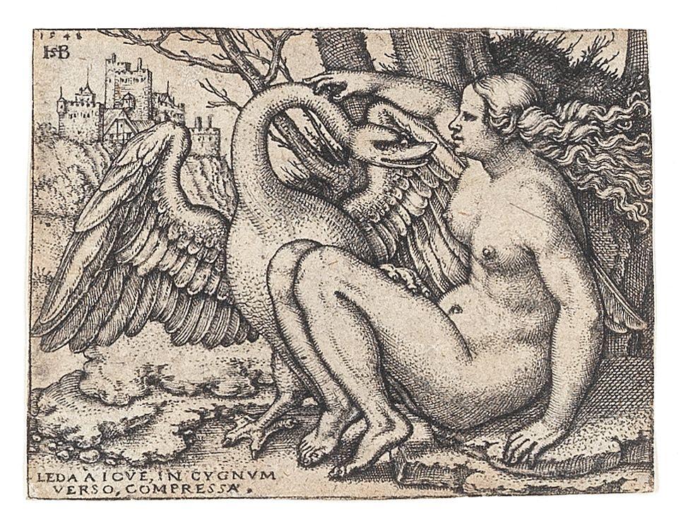 Hans Sebald Beham - Leda and the Swan