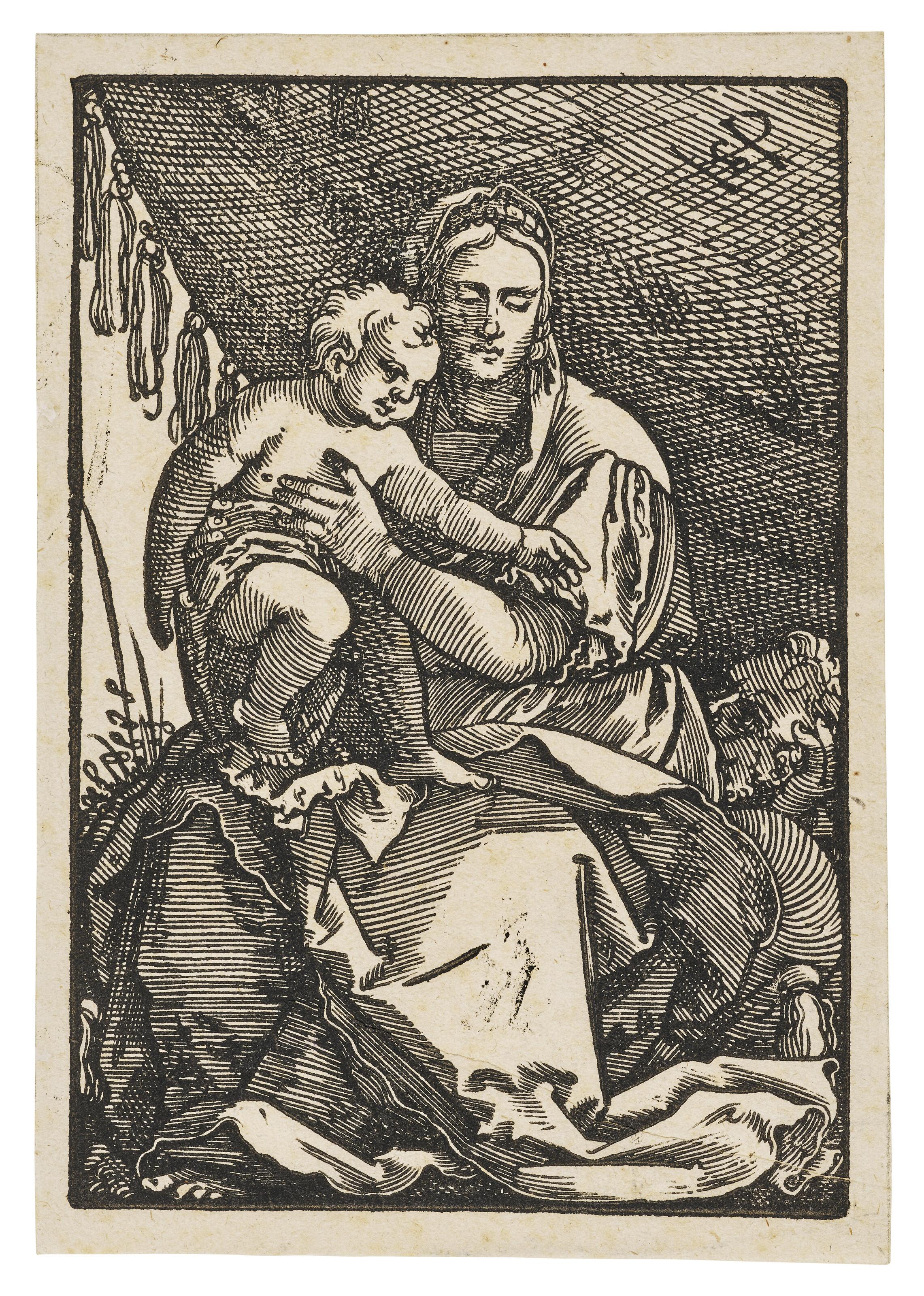 Hans Sebald Beham - The Holy Family beneath a Canopy