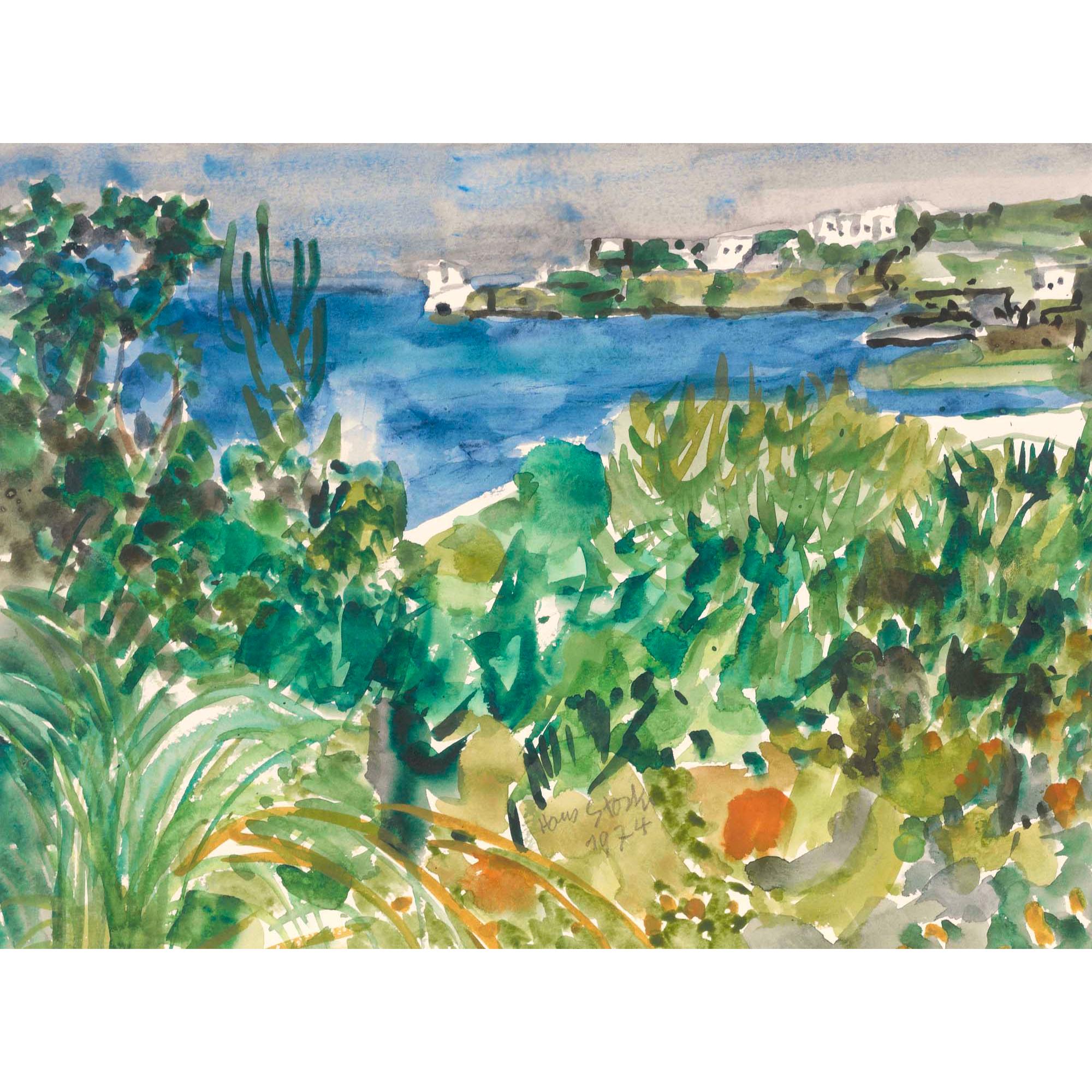 Hans Stocker - Südliche Meeresküste, 1974 Hafen Mit Fischerbooten, 1969 Winterlandschaft, 1974 Southern Seashore, 1974 Harbour With Fisher Boats, 1969 Winter Landscape, 1974