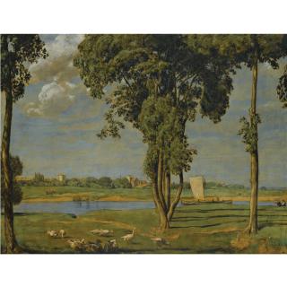 Hans Thoma - German mainlandschaft Bei Der Gerbermühle (On The Banks Of The River Main)
