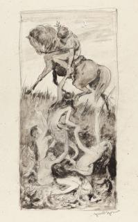 Hans Thoma - Reiter mit Wassernixen