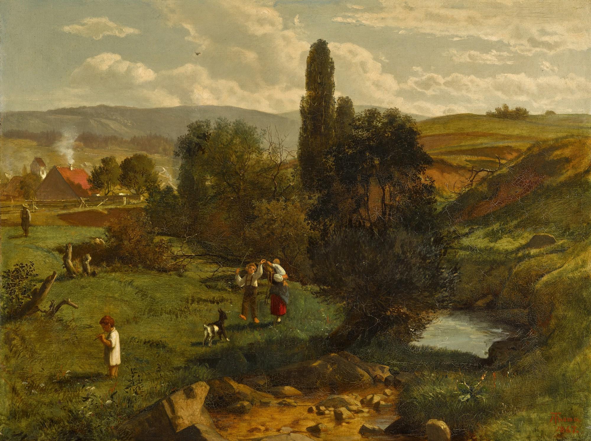 Hans Thoma - Spring Pasture near Bernau in the Black Forest