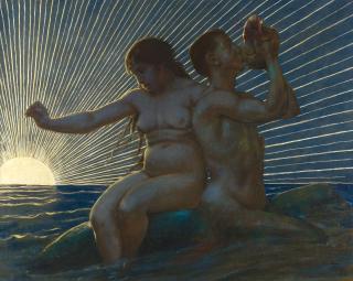 Hans Thoma - Triton und Nereide.