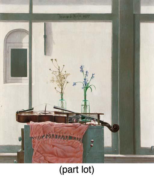 Hans van der Kroef - Spieringstraat - A still life with a violin
