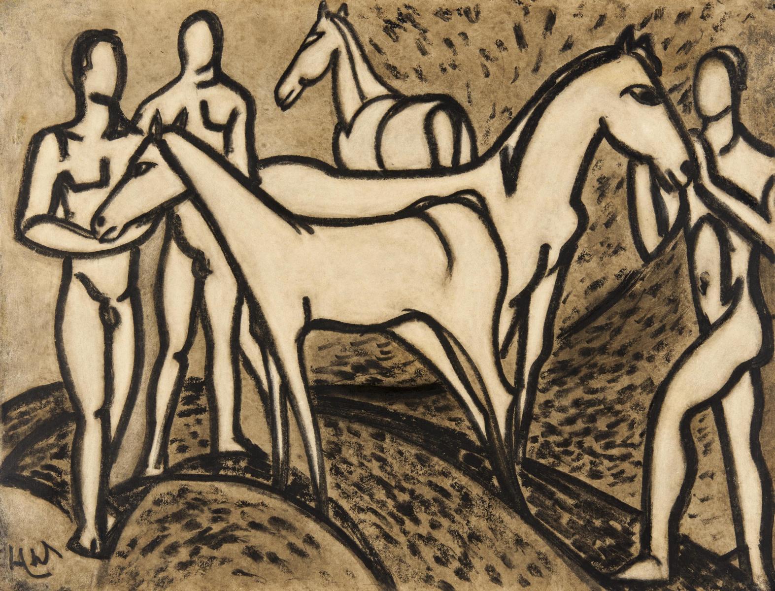 Hans Werdehausen - Ohne Titel (Männliche Akte und Pferde).