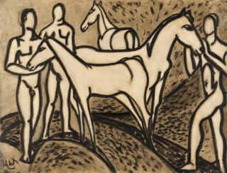 Hans Werdehausen - Ohne Titel (Männliche Akte und Pferde).